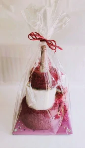 Dort ručník malina + bílá