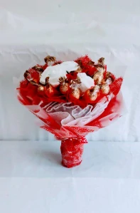Kytice sladká červeno-bílá 